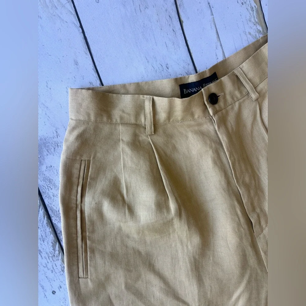 Vintage Banana Republic Linen Trousers Khaki size 4 / size 8